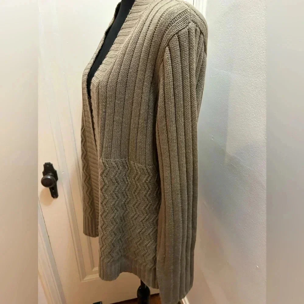 Jason Maxwell sweater - Tan open front cable knit cardigan XL perfect condition